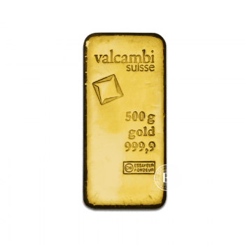500 g gold bar, Valcambi 999.9 (casted)