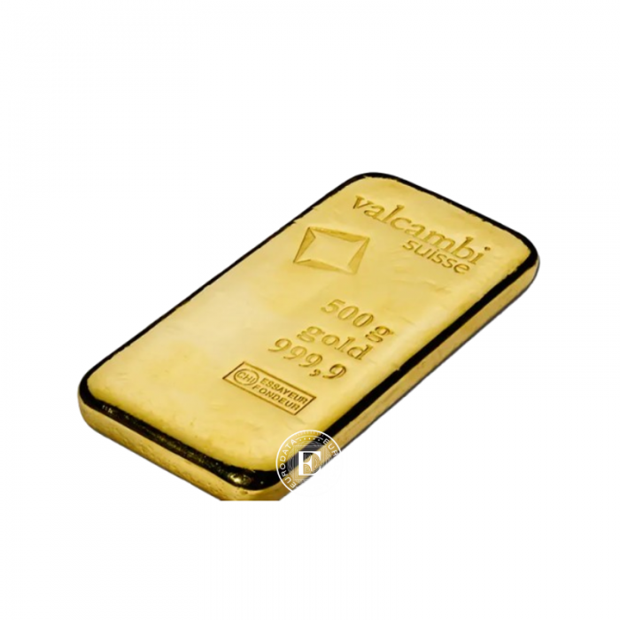 500 g gold bar, Valcambi 999.9 (casted)