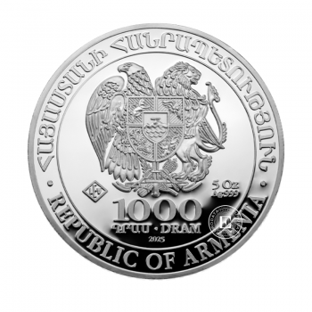 5 oz (155.50 g) pièce d'argent Noah's Ark, Armenie 2025