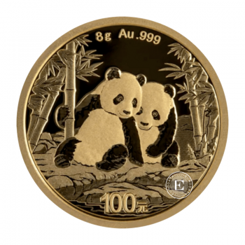 8 g auksinė moneta Panda, Kinija 2026