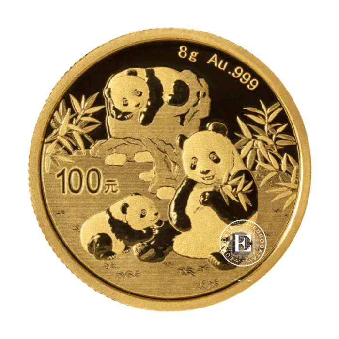 8 g złota moneta Panda, Chiny 2025