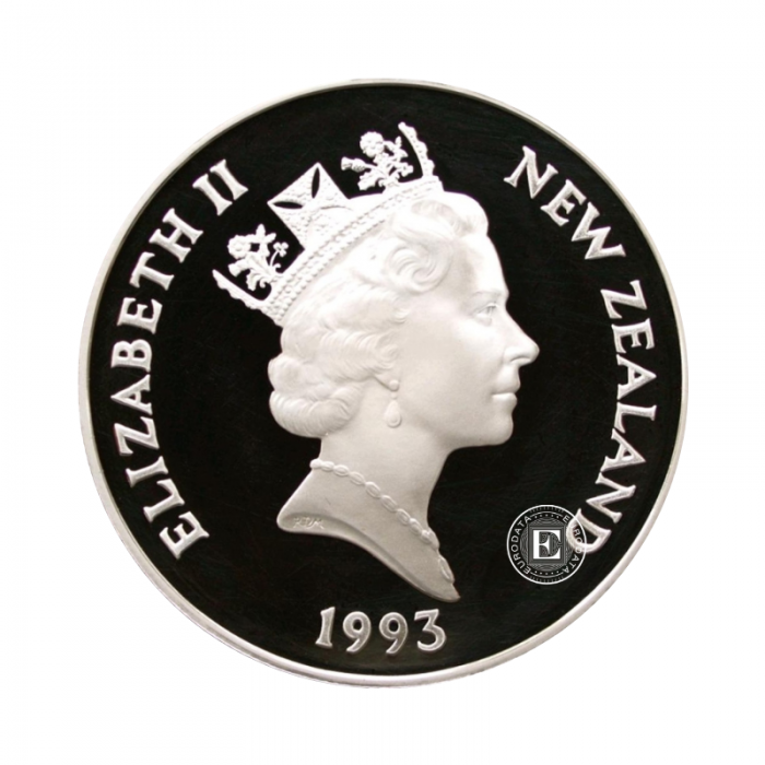 5 dolarow (27.22 g) srebrna PROOF moneta 40th Anniversary of Coronation, Nowa Zelandia 1993