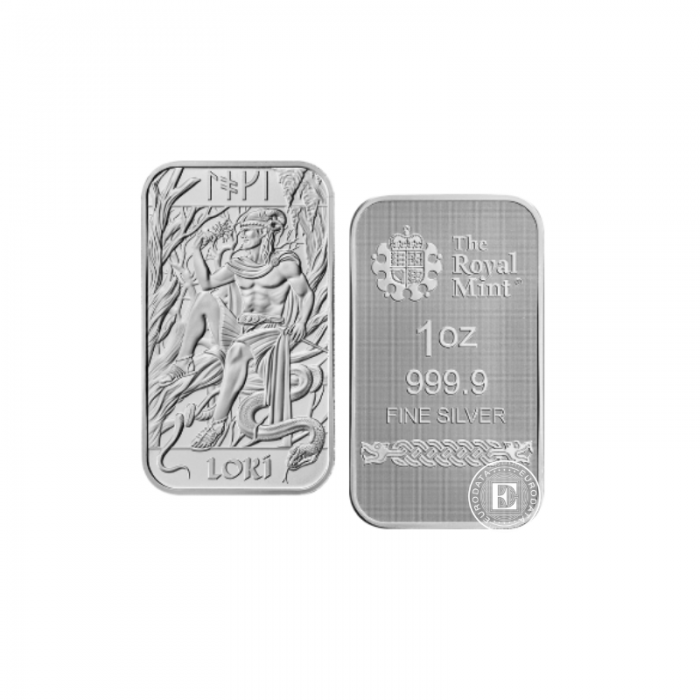 1 oz (31.10 g) Silberbarren Norse Gods - Loki, The Royal Mint 999.9