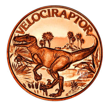 1 oz (31.10 g) Kupfermünze Velociraptor, USA random year