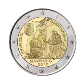 2 Eur moneta Academia Istropolitana, Slovakija 2017
