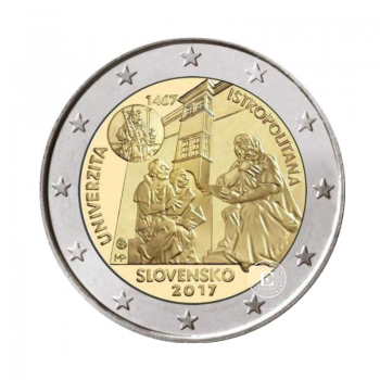 2 Eur moneta Academia Istropolitana, Slovakija 2017