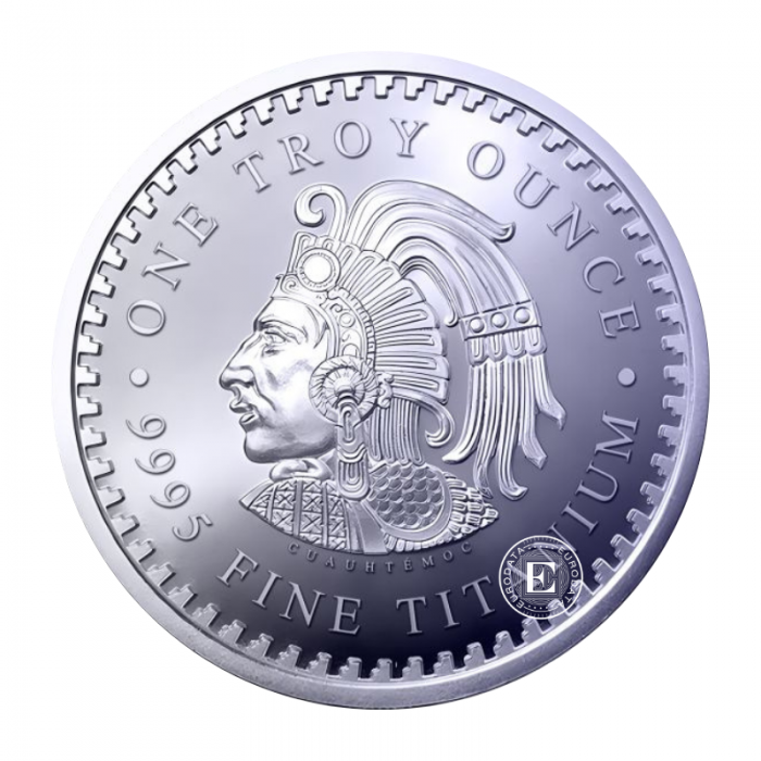 1 oz (31.10 g) titano moneta Aztec Calendar, JAV 2026