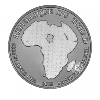 1oz (31.10 g) srebrna moneta Lion, Republika Czadu 2018