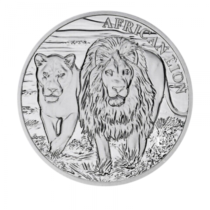 1 oz (31.10 g) sidabrinė moneta Liūtas, Kongo Respublika 2016