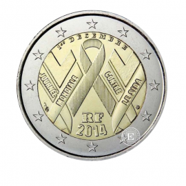 2 Eur moneta The fight against AIDS, Francja 2014