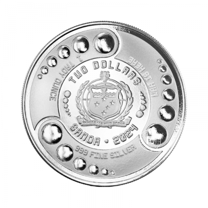 1 oz (31.10 g) sidabrinė moneta Alien, Samoa 2024
