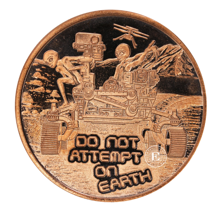 1 oz copper round Area 51 51 Do Not Attempt on Earth, USA (random year)