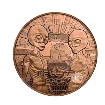 1 oz (31.10 g) Kupfermünze Area 51 We'll be Back, USA random year