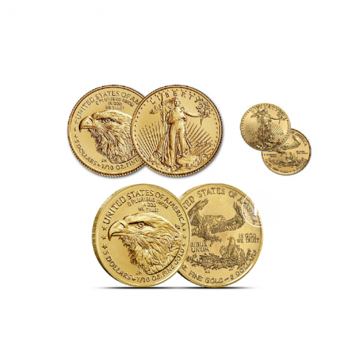 1/10 oz (3.11 g)  gold coin American Eagle, USA (random year)