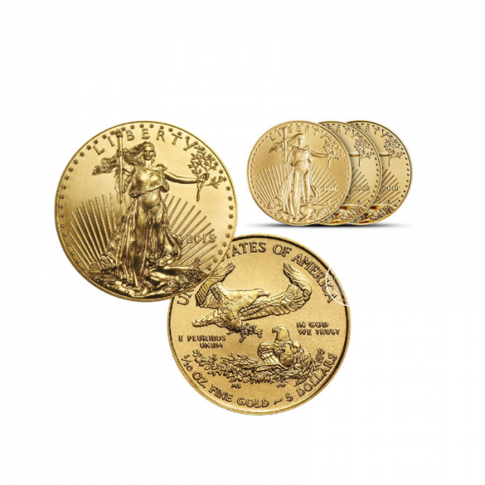 1/10 oz (3.11 g)  gold coin American Eagle, USA (random year)
