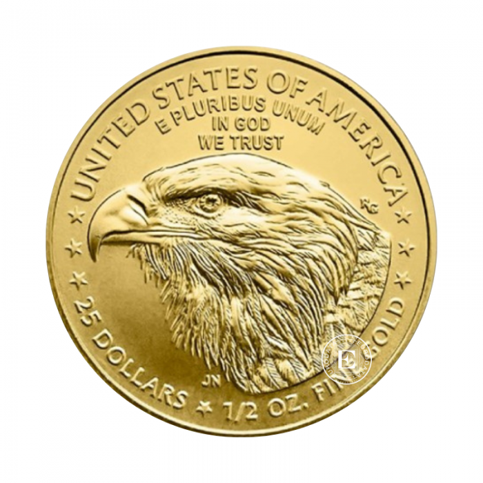 1/2 oz (15.55 g) auksinė moneta Amerikos Erelis, JAV 2025