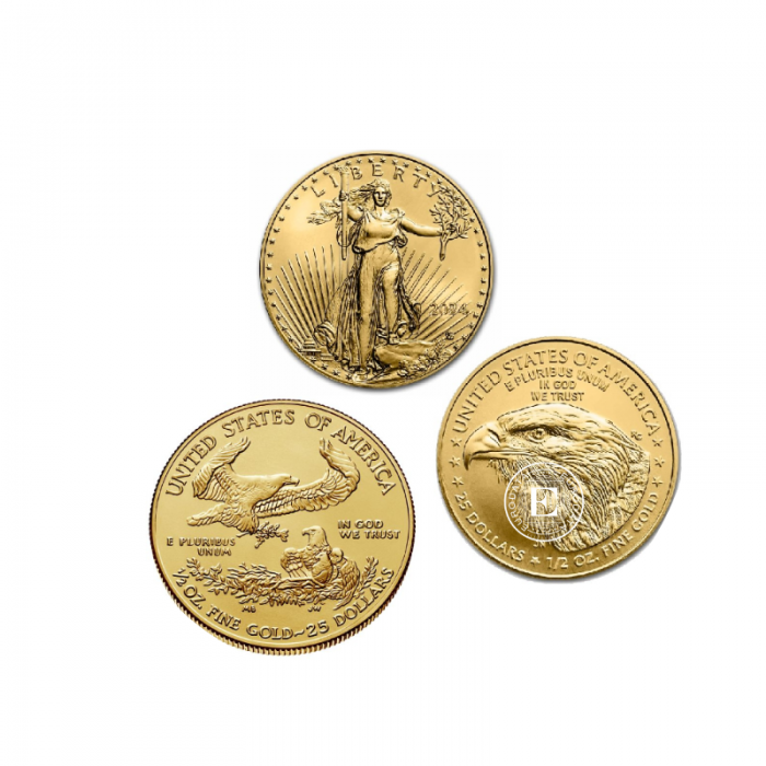1/2 oz (15.55 g) gold coin American Eagle, USA (random year)