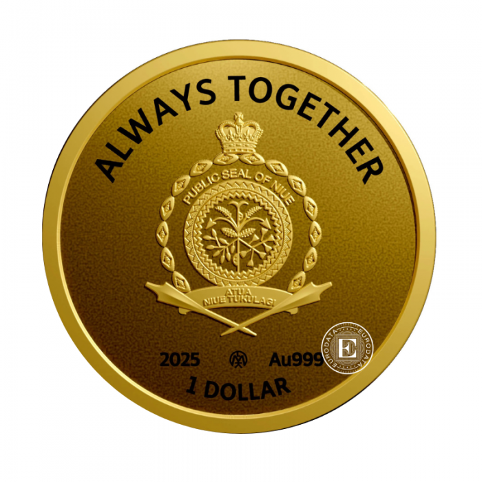 1 dollar (1.24 g) pièce d'or PROOF Angel's brother, Niue 2025