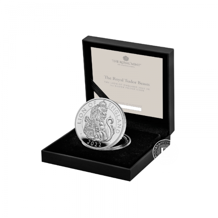 1 oz (31.10 g) sidabrinė PROOF moneta Tudor Beasts - Anglijos liūtas, Didžioji Britanija 2022