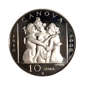 10 Eur (22 g) sidabrinė PROOF moneta Antonio Canova, San Marinas 2006