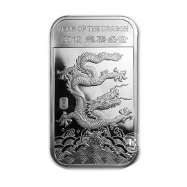 1 oz  (31.10 g) sidabro luitas Lunar - Drakono metai, APMEX 999