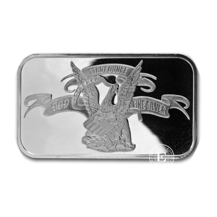 1 oz  (31.10 g) sidabro luitas Eagle, APMEX 999