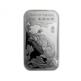 1 oz  (31.10 g) sidabro luitas Lunar - Žiurkės metai, APMEX 999