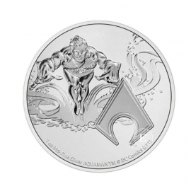 1 oz (31.10 g) sidabrinė moneta Aquaman, Niujė 2022