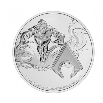 1 oz (31.10 g) sidabrinė moneta Aquaman, Niujė 2022
