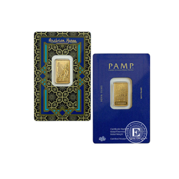 5 g investicinio aukso luitas Arabian Horse, PAMP 999.9