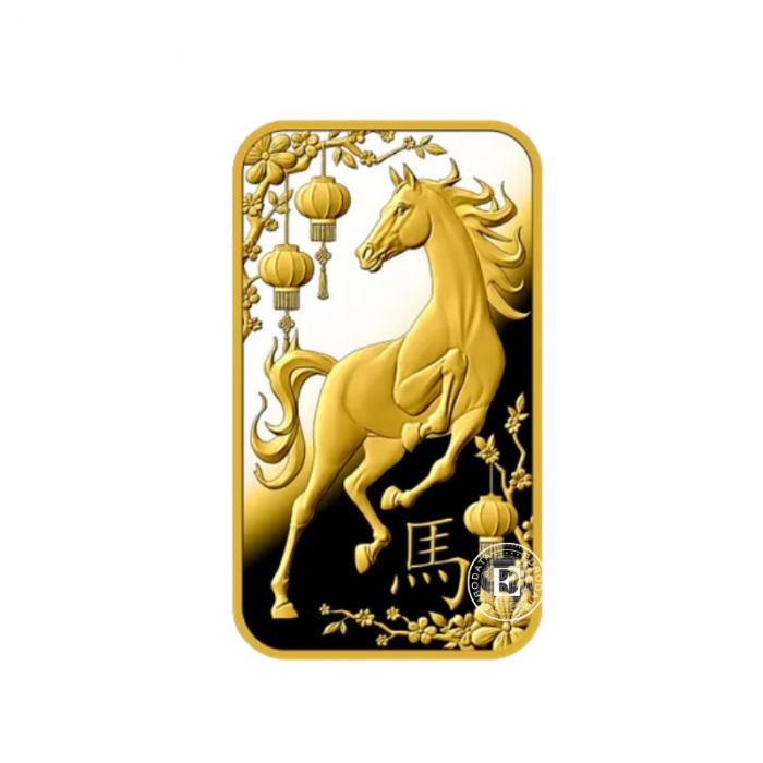1 g lingot d'or Year Of The Horse, Argor-Heraeus 999.9