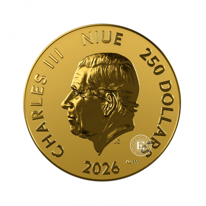 250 dolerių (31.10 g) auksinė moneta Kinų horoskopas - Arklio metai, Niujė 2026 (su sertifikatu)
