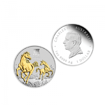 3 oz (93.30 g) sidabrinių PROOF monetų rinkinys Lunar III -  Arklio metai, Australija 2026 (su sertifikatu)