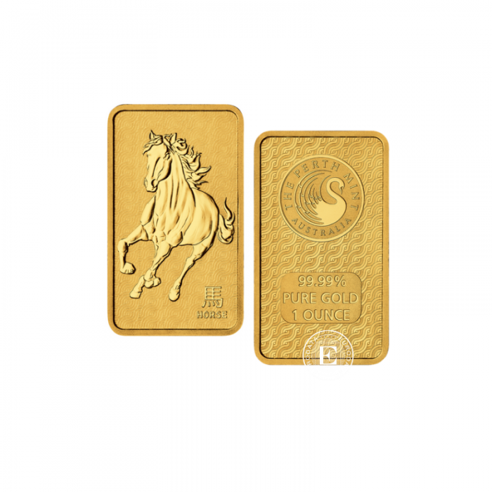 1 oz (31.10 g)  Goldbarren Jahr des Horse, Perth Mint  999.9