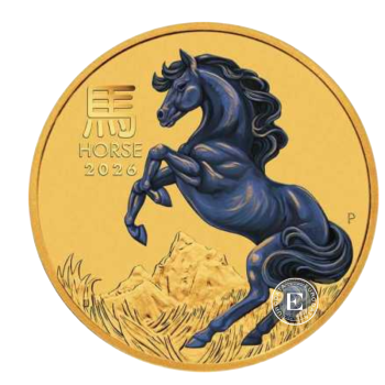 1/10 oz (3.11 g) auksinė spalvota moneta Lunar III - Arklio metai, Australija 2026