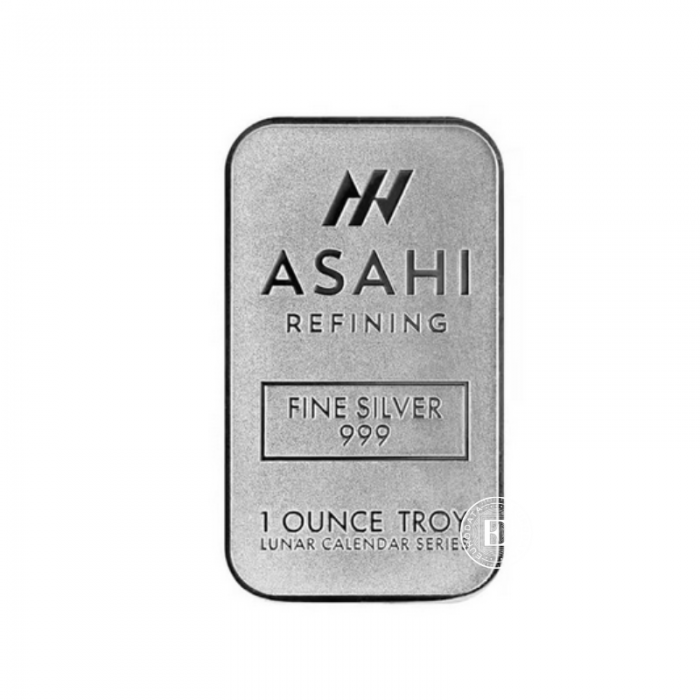 1 oz  (31.10 g) sidabro luitas Lunar - Gyvatės metai, Asahi 999