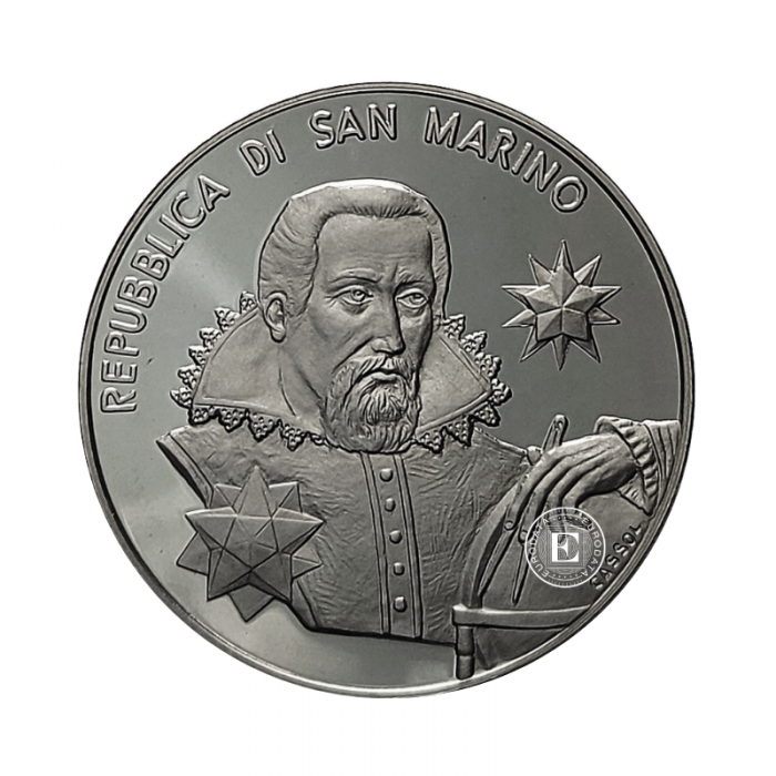 5 Eur (18 g)  silver PROOF coin  Johannes Kepler, San Marino 2009