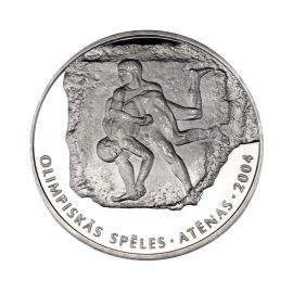 1 lat (31.47 g) silver PROOF coin Wrestling, Latvia 2008