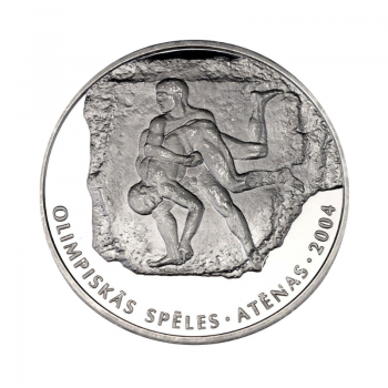 1 lato (31.47 g) sidabrinė PROOF moneta Imtynės, Latvija 2004