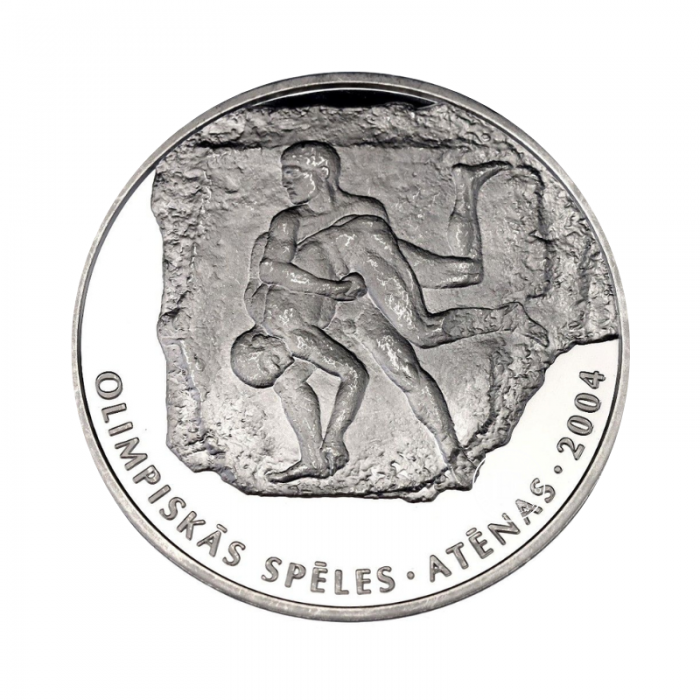 1 lato (31.47 g) sidabrinė PROOF moneta Imtynės, Latvija 2004