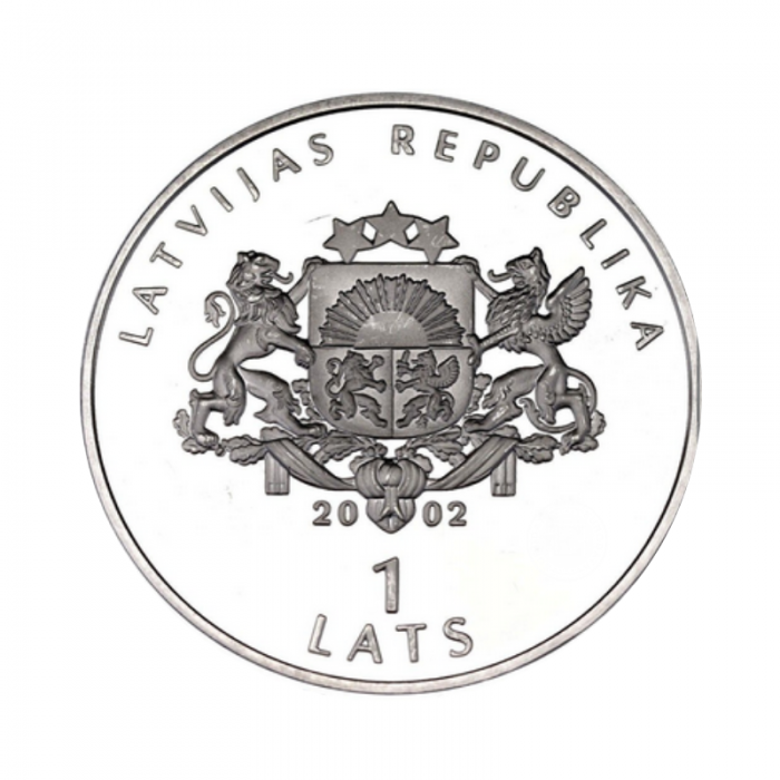 1 lato (31.47 g) sidabrinė PROOF moneta Imtynės, Latvija 2004