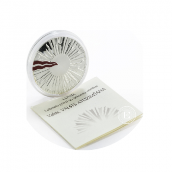 1 lato (31.47 g) sidabrinė spalvota PROOF moneta Valstybės atgimimas, Latvija 2007
