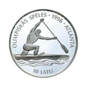 10 latų (31.47 g) sidabrinė PROOF moneta Atlanta, Latvija 1996