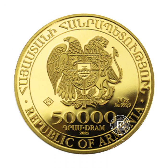 1 oz (31.10 g) auksinė moneta Nojaus arka, Armėnija 2025 (su sertifikatu)