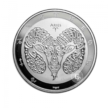 1 oz (31.10 g) sidabrinė moneta Zodiako ženklai - Avinas (03/21 - 04/20), Tokelau 2022