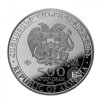 1 oz (31.10 g) sidabrinė moneta Charles Aznavour, Armėnija 2024