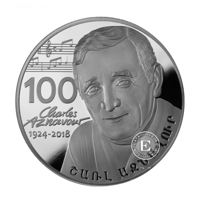 1 oz (31.10 g) sidabrinė moneta Charles Aznavour, Armėnija 2024