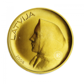20 lat (10 g) złota PROOF moneta Coin of Latvia, Łotwa 2008