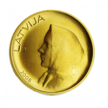 20 latų (10 g) auksinė moneta Latvijos moneta, Latvija 2008