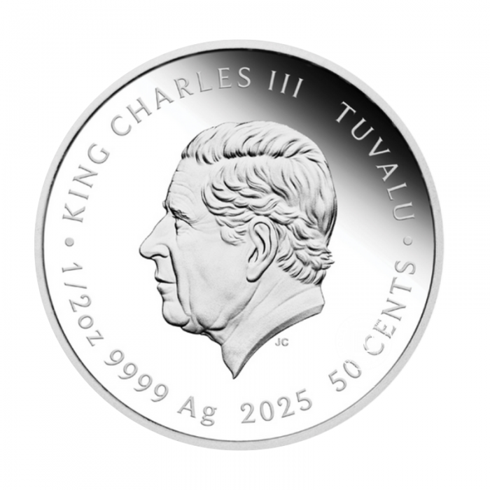 1/2 oz (15.55 g) srebrna  kolorowa PROOF moneta Year of  Snake - Snake Baby, Tuvalu 2025 (z certyfikatem)